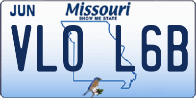MO license plate VL0L6B