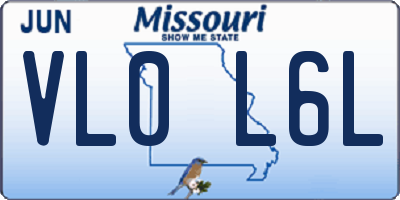 MO license plate VL0L6L