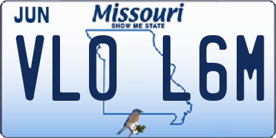 MO license plate VL0L6M