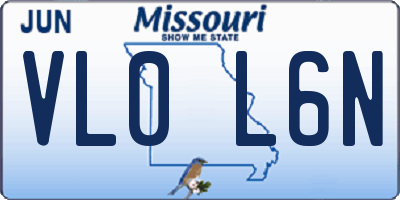 MO license plate VL0L6N
