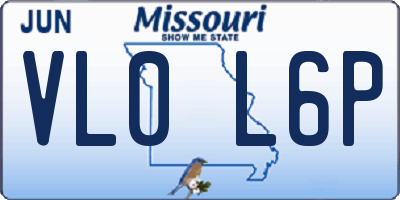 MO license plate VL0L6P