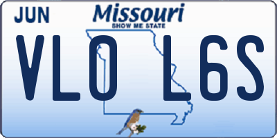 MO license plate VL0L6S