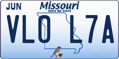 MO license plate VL0L7A
