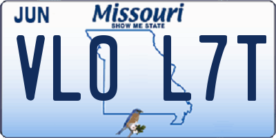 MO license plate VL0L7T