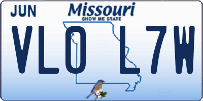 MO license plate VL0L7W