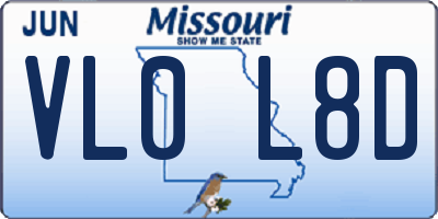 MO license plate VL0L8D
