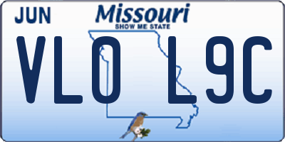 MO license plate VL0L9C