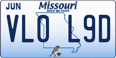 MO license plate VL0L9D