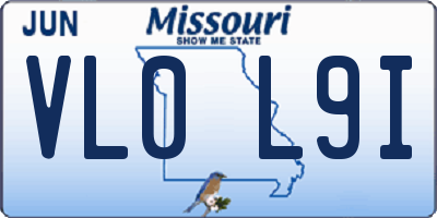 MO license plate VL0L9I