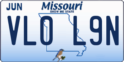 MO license plate VL0L9N