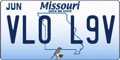 MO license plate VL0L9V