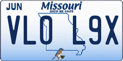 MO license plate VL0L9X