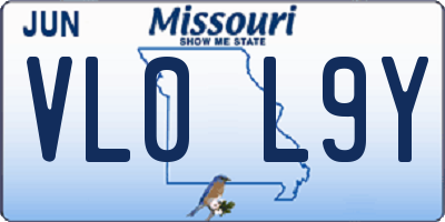 MO license plate VL0L9Y