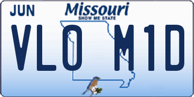 MO license plate VL0M1D