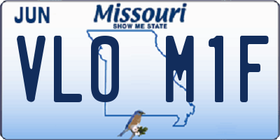 MO license plate VL0M1F
