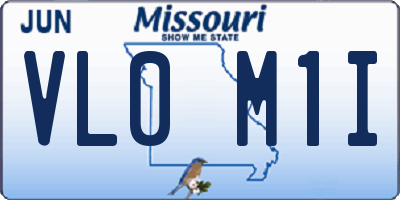 MO license plate VL0M1I