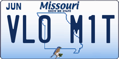 MO license plate VL0M1T