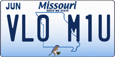 MO license plate VL0M1U