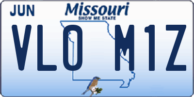 MO license plate VL0M1Z