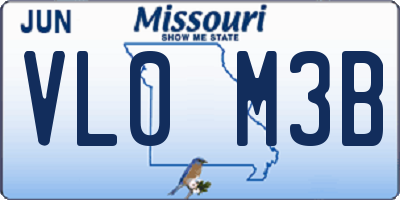 MO license plate VL0M3B