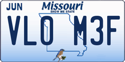 MO license plate VL0M3F