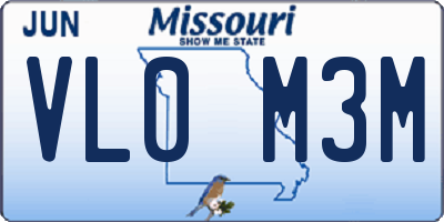 MO license plate VL0M3M
