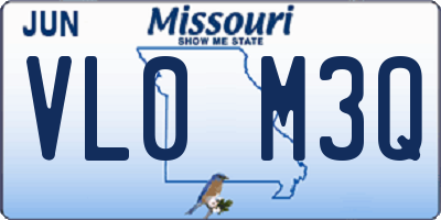 MO license plate VL0M3Q