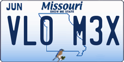 MO license plate VL0M3X