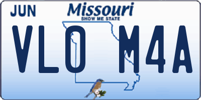 MO license plate VL0M4A