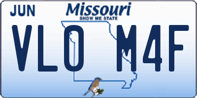 MO license plate VL0M4F