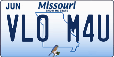 MO license plate VL0M4U