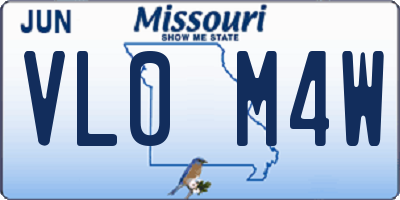 MO license plate VL0M4W