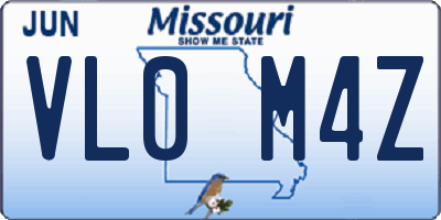 MO license plate VL0M4Z