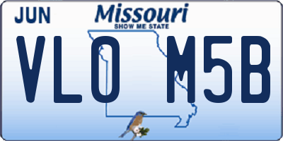MO license plate VL0M5B