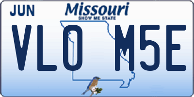 MO license plate VL0M5E