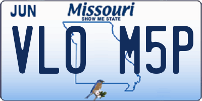 MO license plate VL0M5P