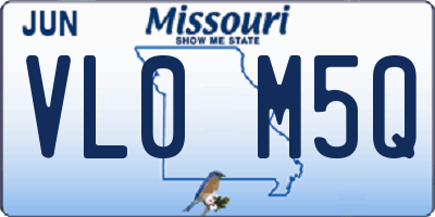 MO license plate VL0M5Q