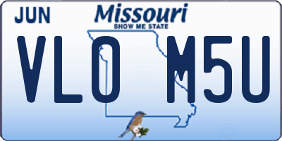 MO license plate VL0M5U