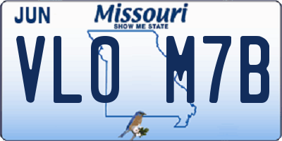 MO license plate VL0M7B