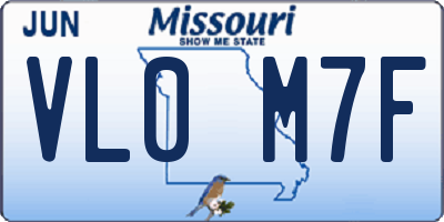 MO license plate VL0M7F