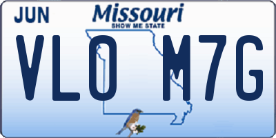 MO license plate VL0M7G
