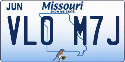 MO license plate VL0M7J