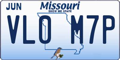 MO license plate VL0M7P