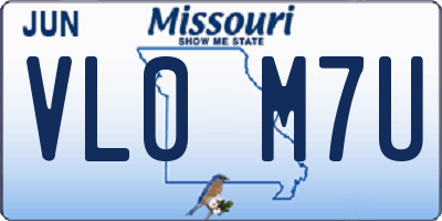 MO license plate VL0M7U