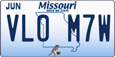 MO license plate VL0M7W