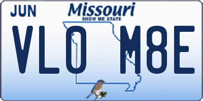 MO license plate VL0M8E
