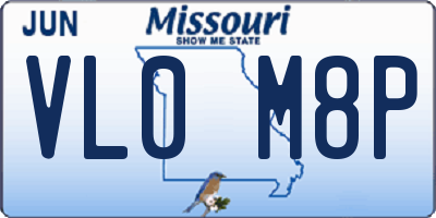 MO license plate VL0M8P