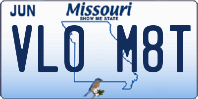 MO license plate VL0M8T