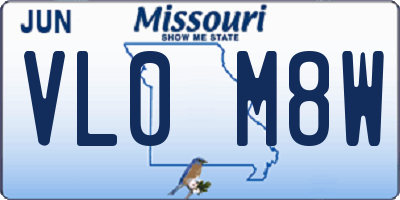 MO license plate VL0M8W