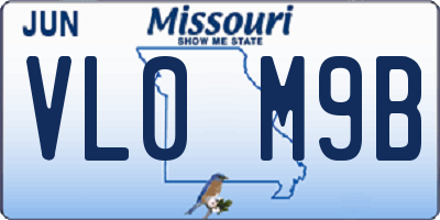 MO license plate VL0M9B